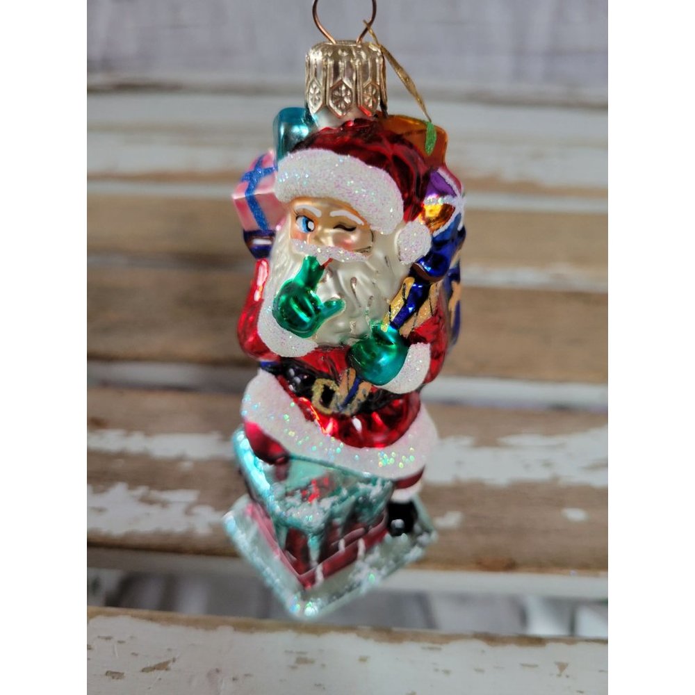 Radko secret Santa chimney gem star bag presents ornament Xmas holiday tree